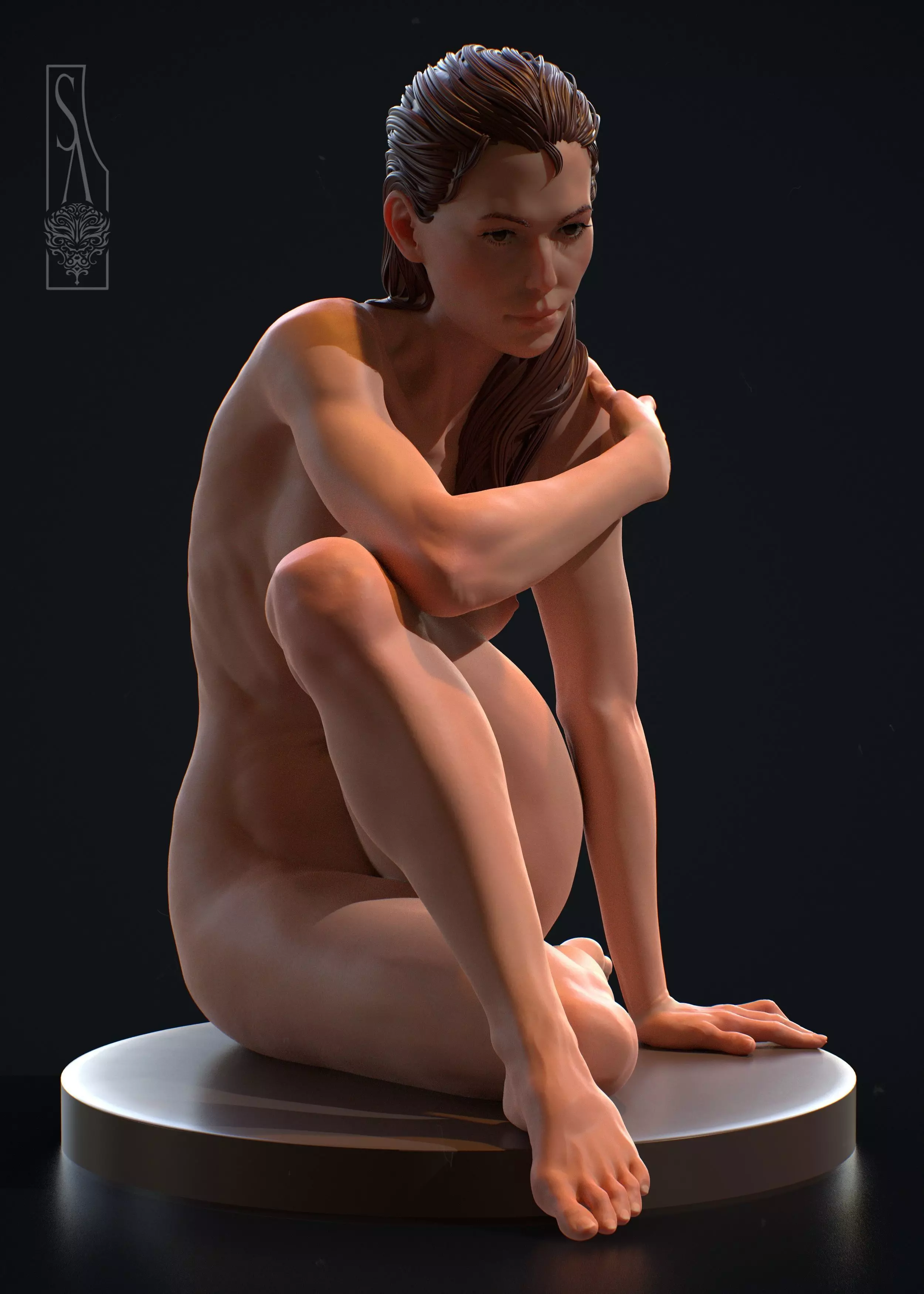 The Pondering Muse - 3D print model 3D model_0
