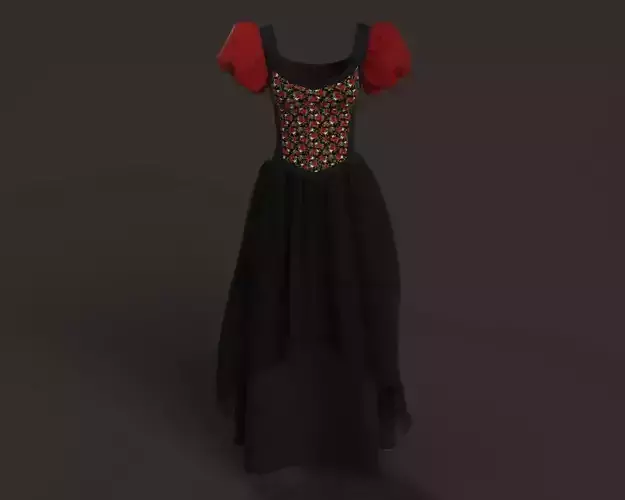 Medieval Gown 3D model 