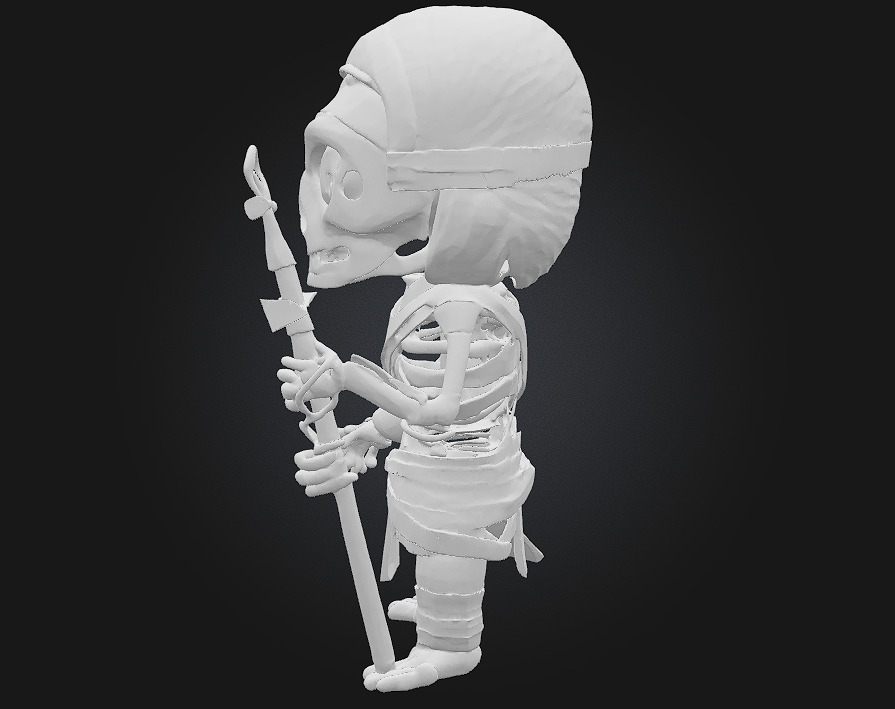 Chibi Mummy Skeleton Guardian 3D print model_7