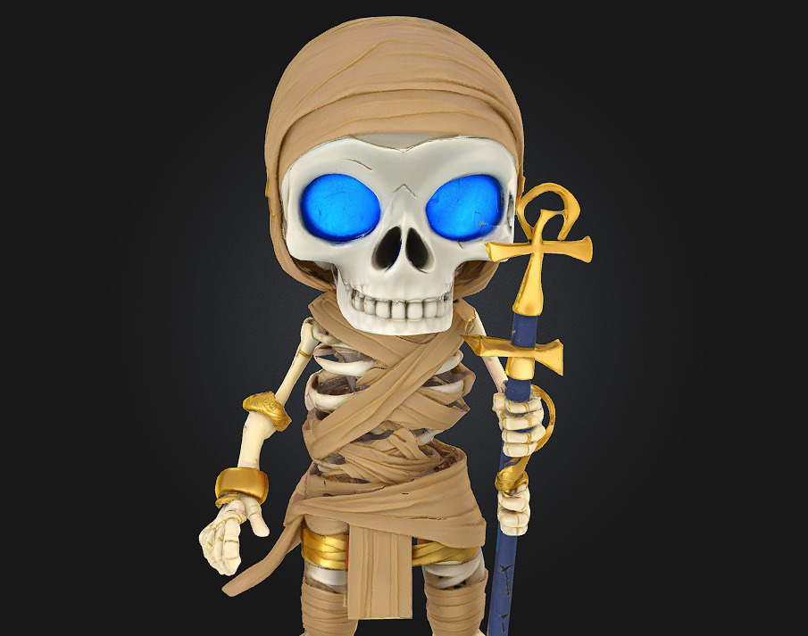 Chibi Mummy Skeleton Guardian 3D print model_1