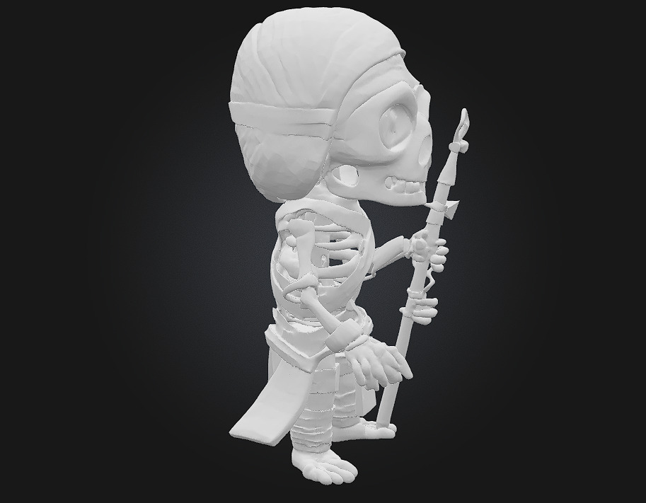Chibi Mummy Skeleton Guardian 3D print model_8