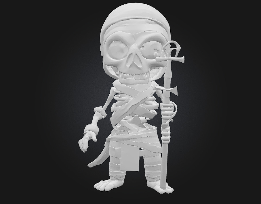 Chibi Mummy Skeleton Guardian 3D print model_5