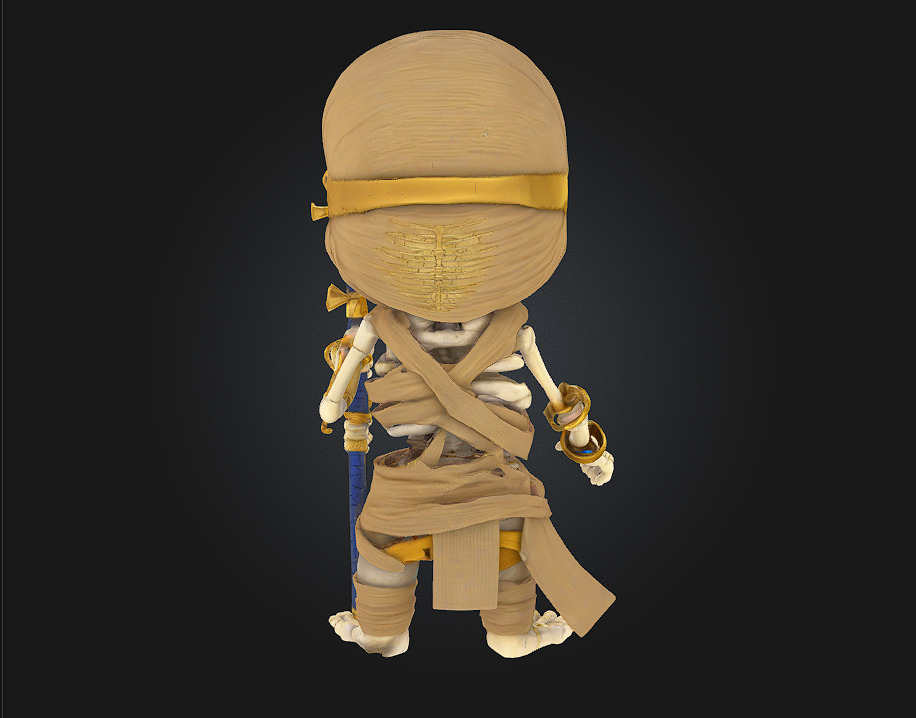 Chibi Mummy Skeleton Guardian 3D print model_2