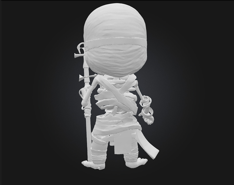 Chibi Mummy Skeleton Guardian 3D print model_6