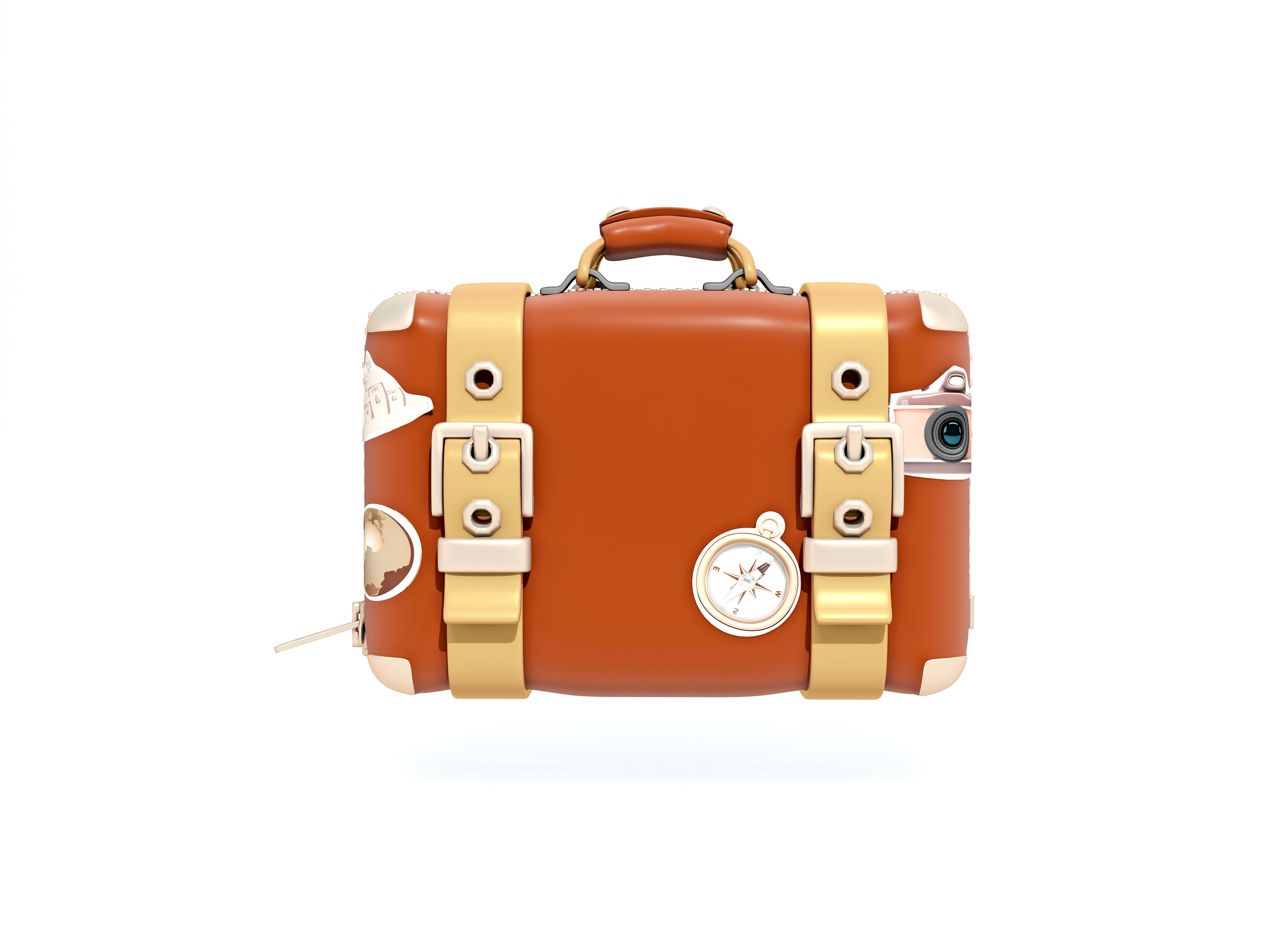 Suitcase with Travel Stickers 3d icon 3D model_3