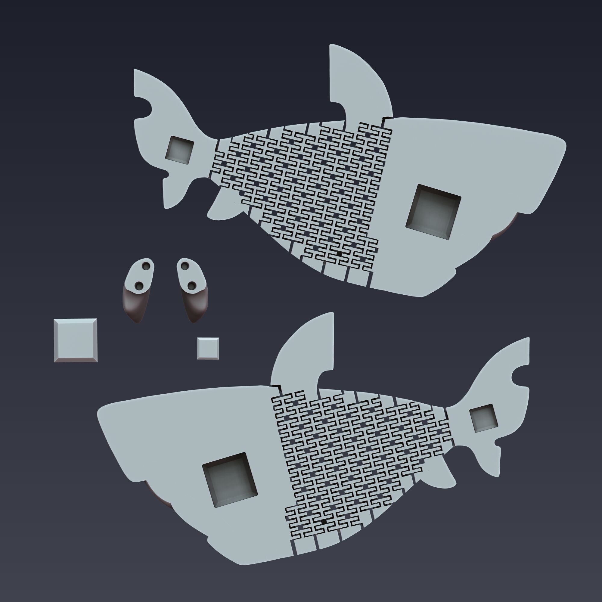 White Shark Articulated 3D print model_6