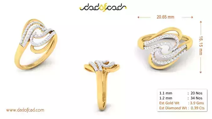 Layered Multi Stone High Polish Diamond Ring