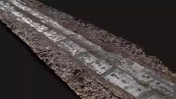 abandoned concrete forest road photogrammetry