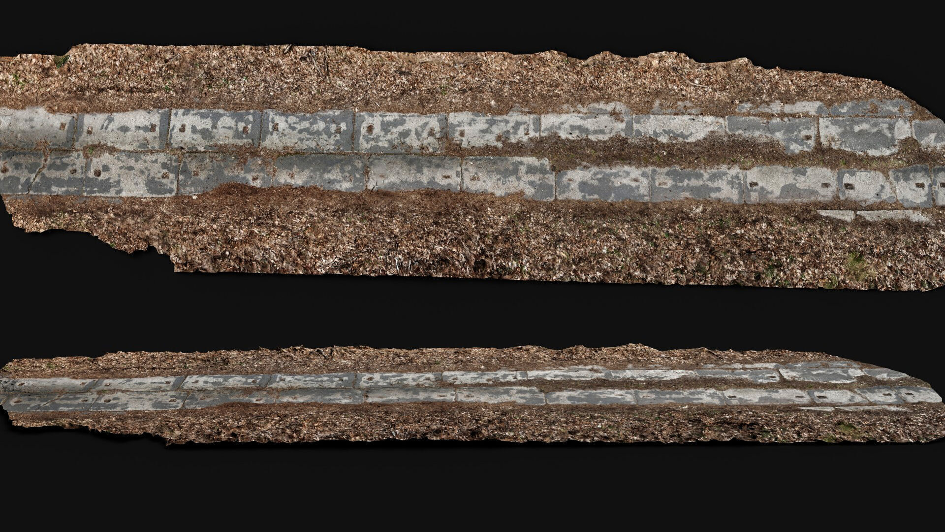 abandoned concrete forest road photogrammetry Low-poly 3D model_4