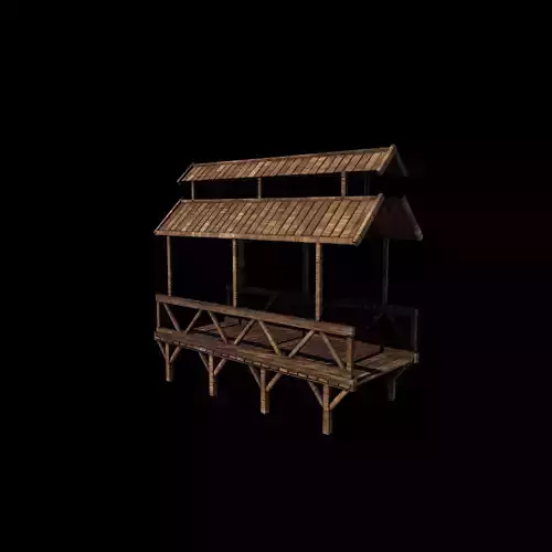 Medieval Wooden Bridge 3D model