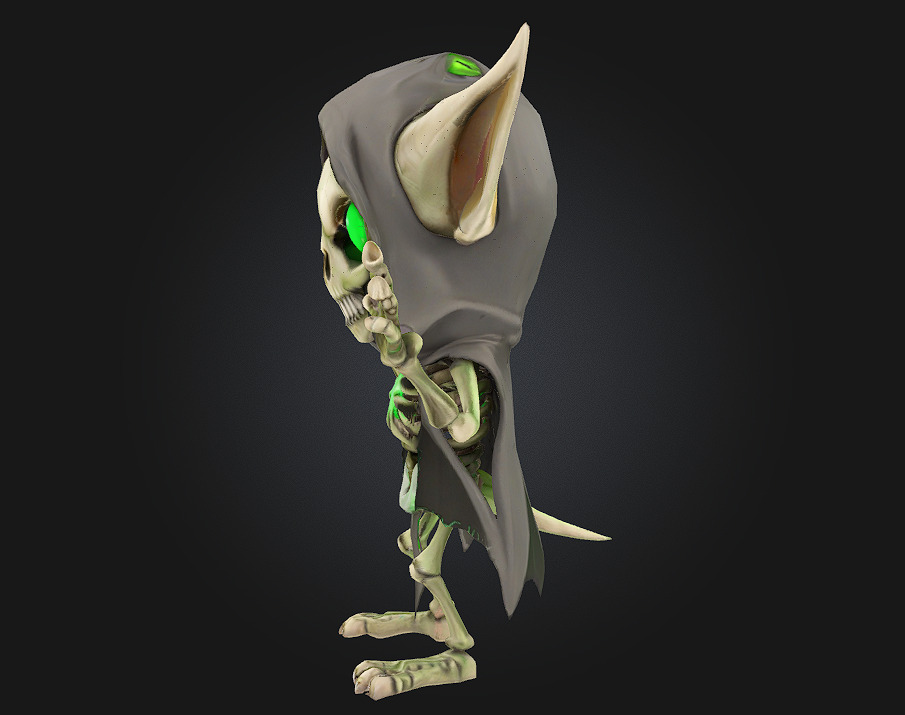 Chibi Skeleton Goblin Rogue 3D print model_2