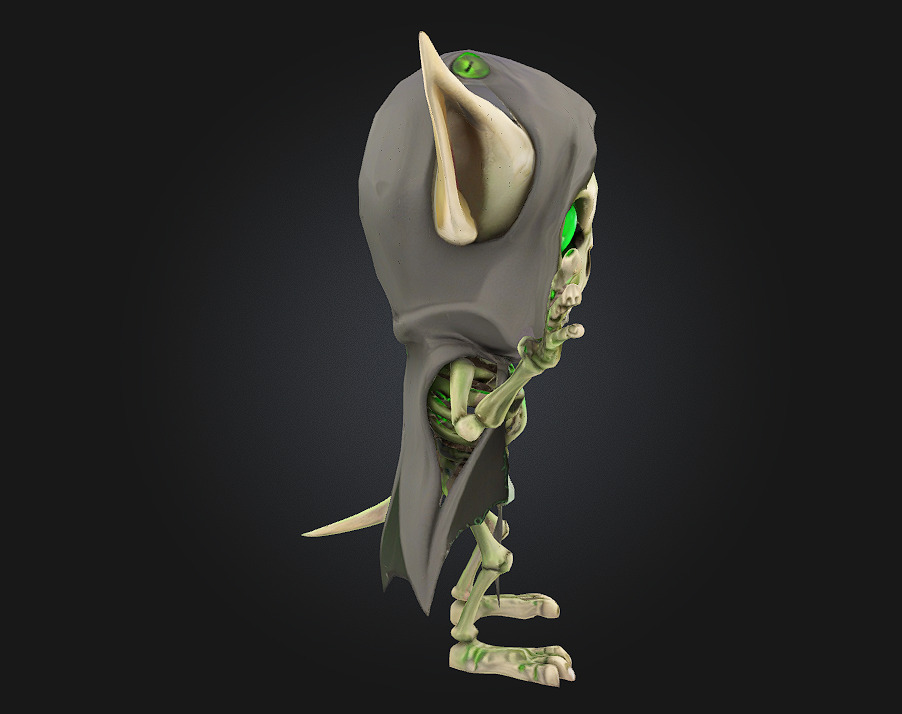 Chibi Skeleton Goblin Rogue 3D print model_3