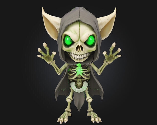 Chibi Skeleton Goblin Rogue 3D print model