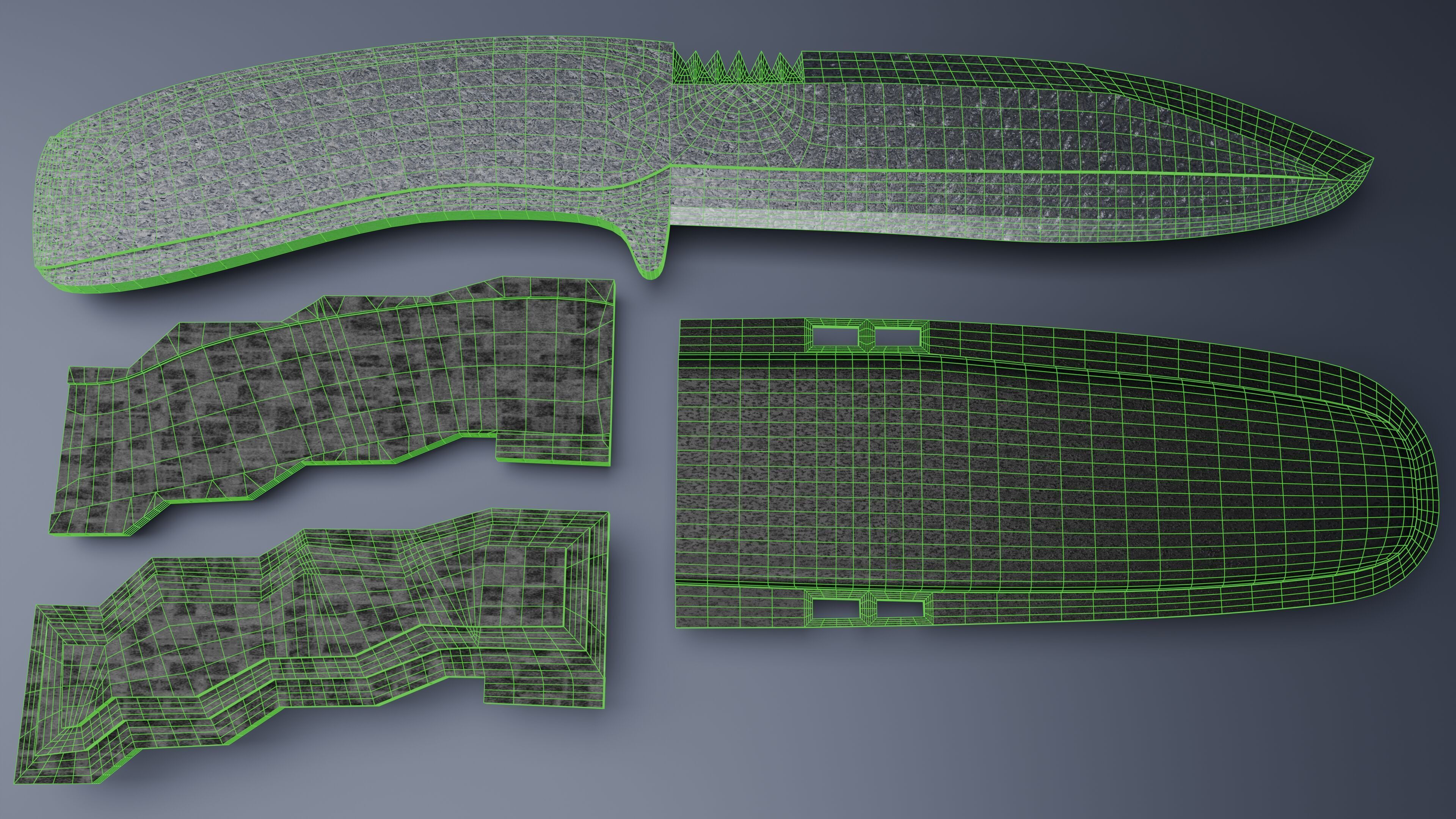 Kube Knife Low-poly 3D model_9