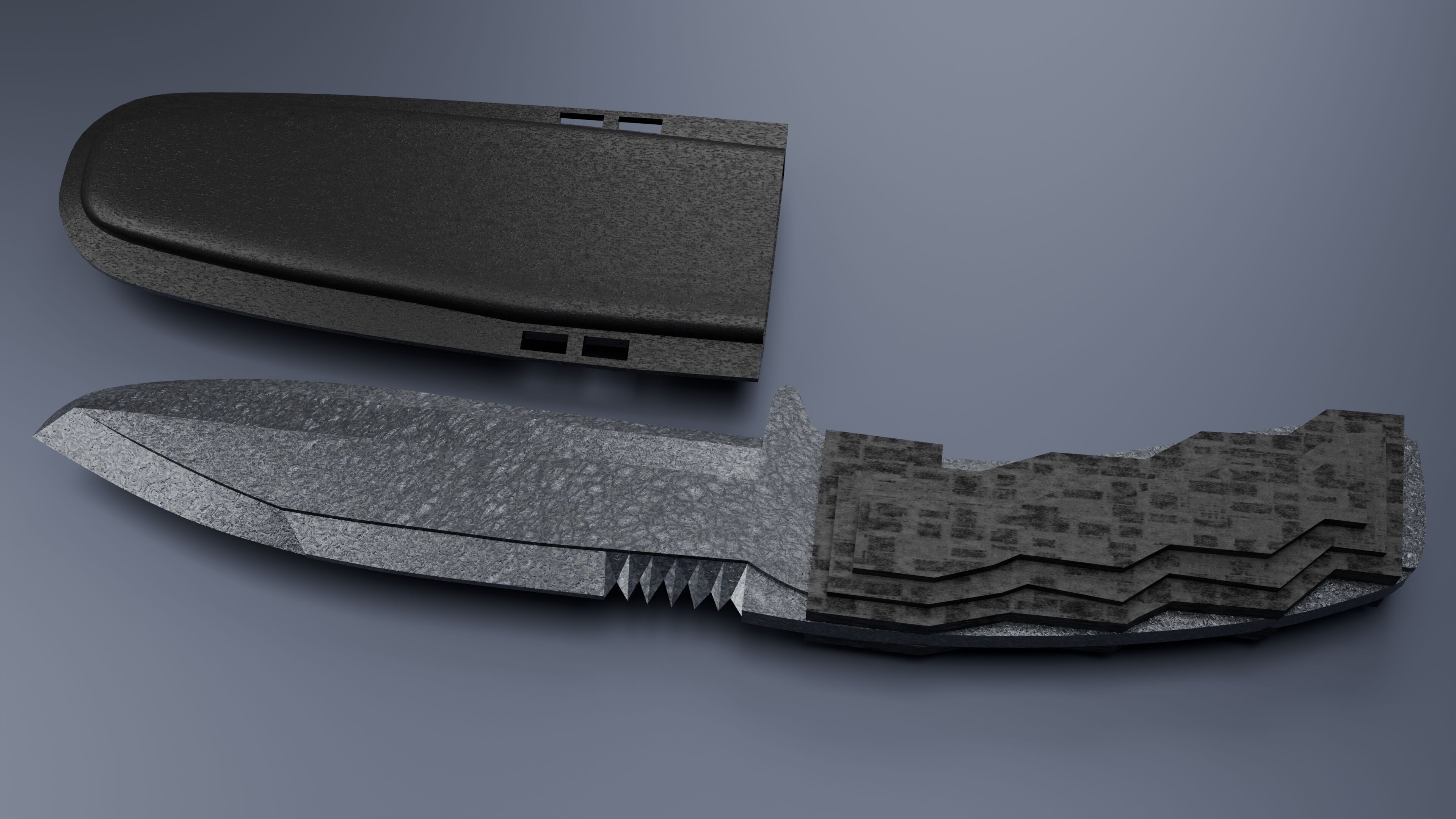 Kube Knife Low-poly 3D model_1