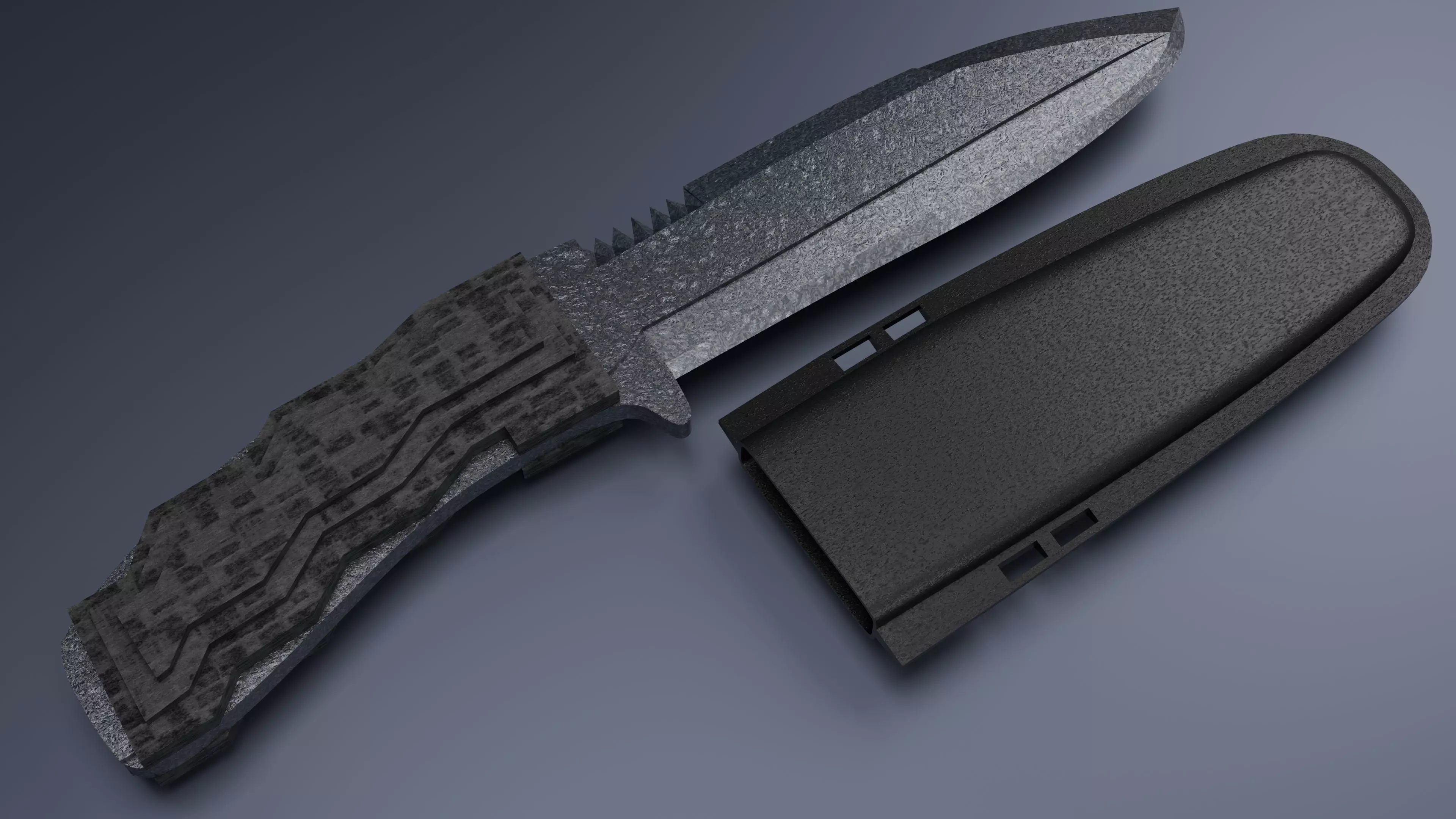 Kube Knife Low-poly 3D model_0