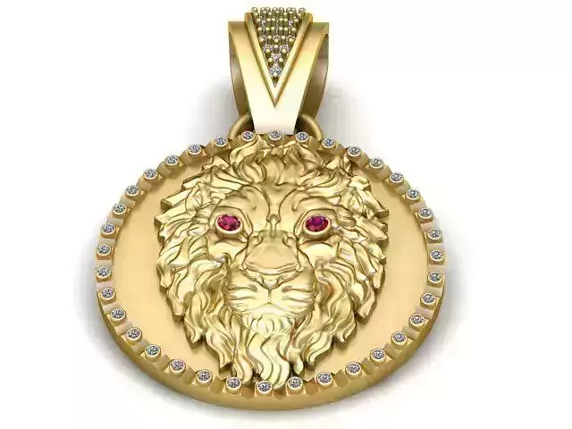 lion coin  PANDANT 3D PRINTABLE MODAL 