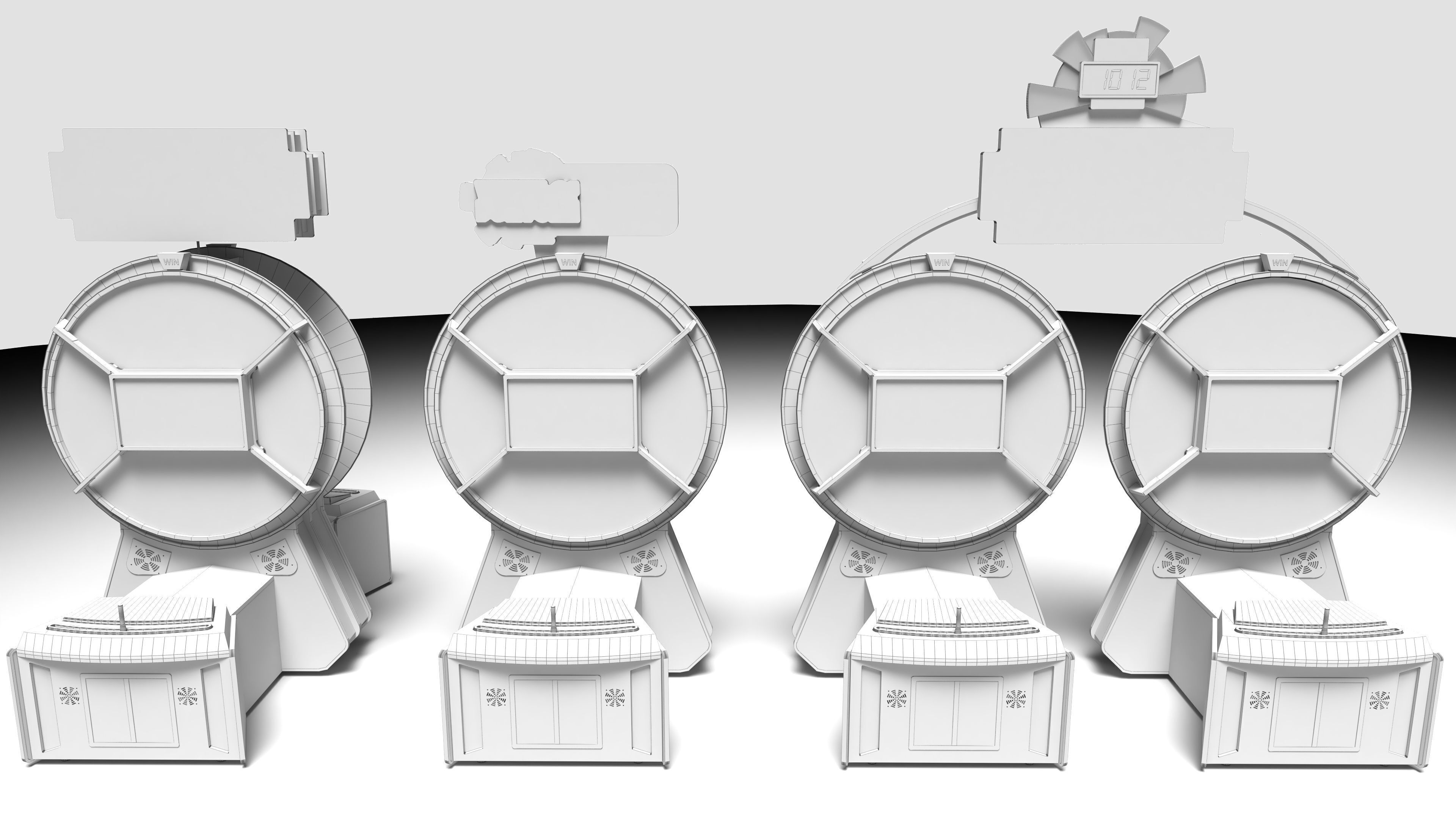 SEGA Wheel of Fortune Arcade Ticket Redemption Game 3D model_5