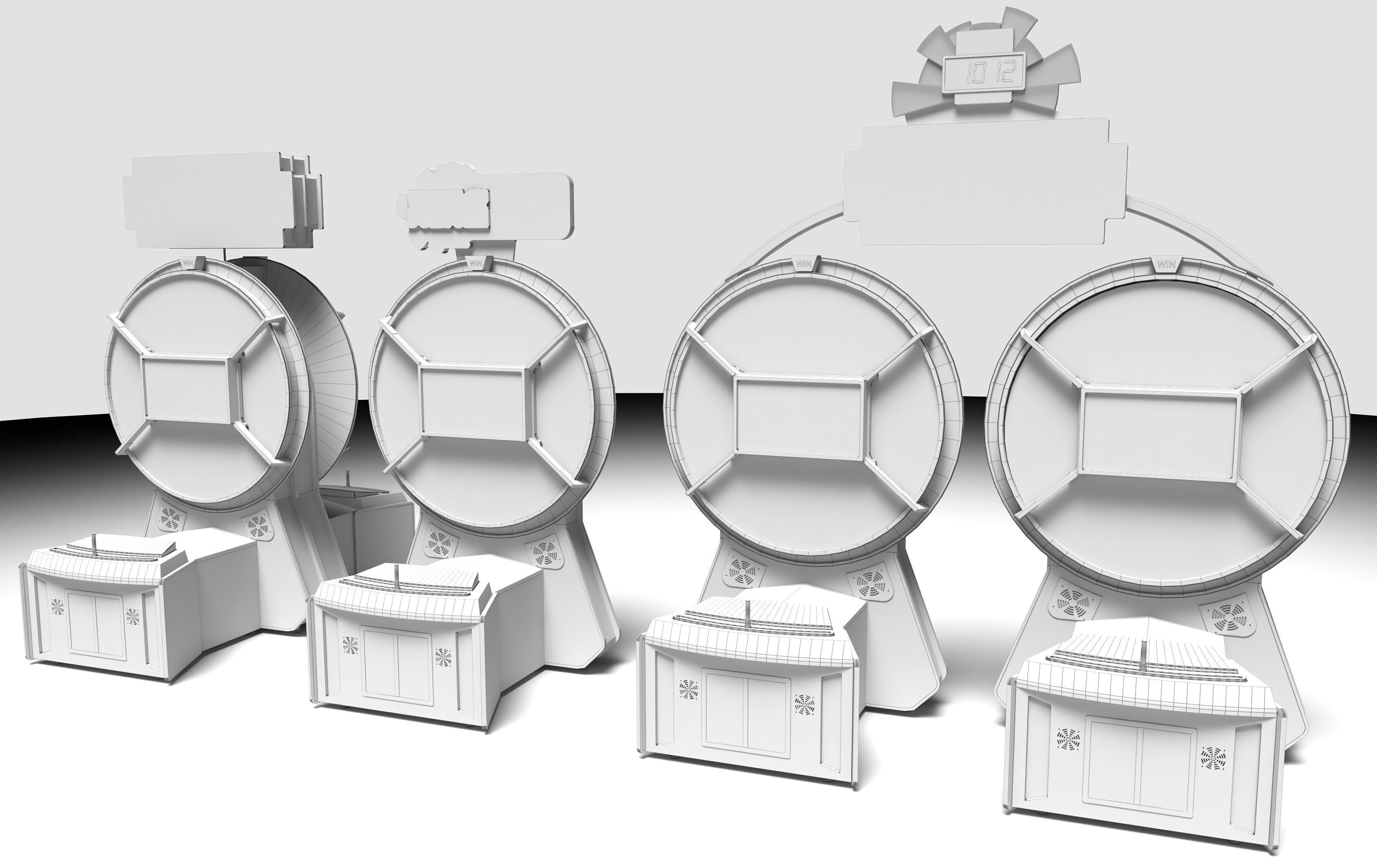 SEGA Wheel of Fortune Arcade Ticket Redemption Game 3D model_6