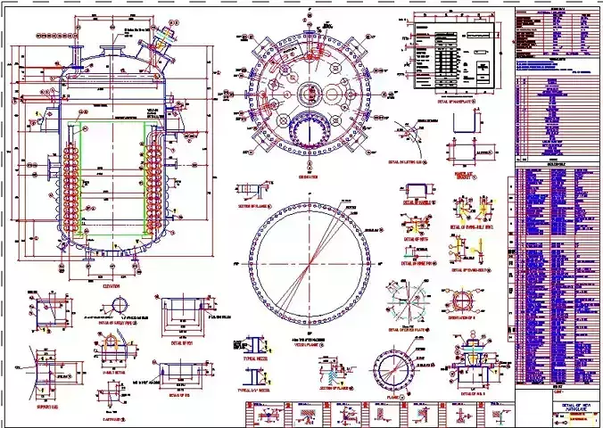 Pressure Vessel 1050kPag 3500L Drawing