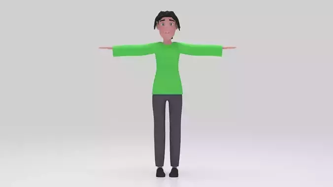 Character Kura rigged lowpolys 