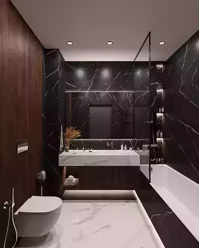Modern bathroom design 3D model