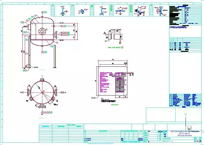 Pressure Vessel 2000kPag and 450L Drawing