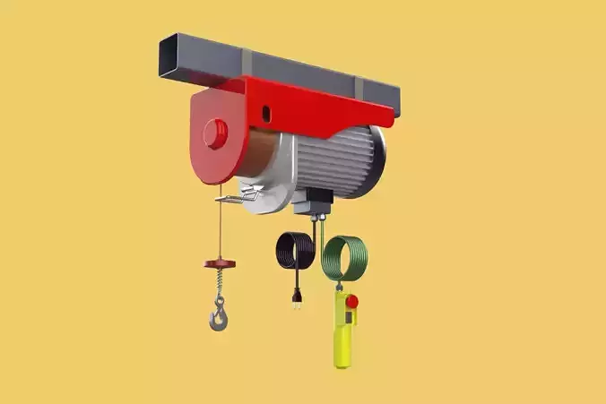 WINCH STANDARD ELECTRIC REMOTE MINI HOIST CRANE GANTRY ROPE HOOK 3D model