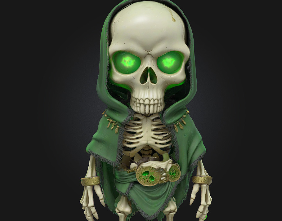 Chibi Witch Doctor Skeleton 3D print model_4