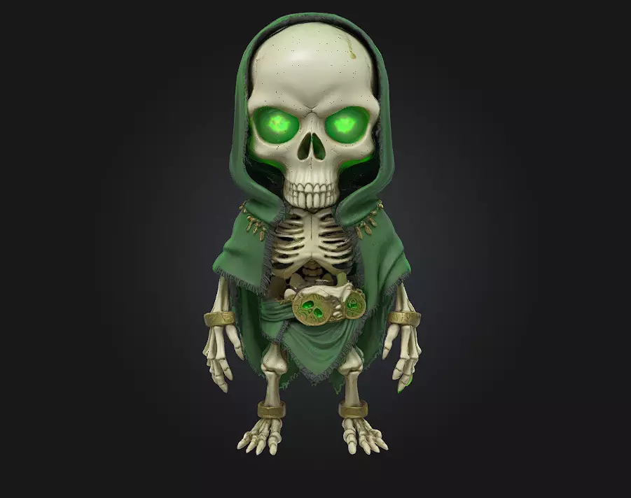 Chibi Witch Doctor Skeleton 3D print model_0