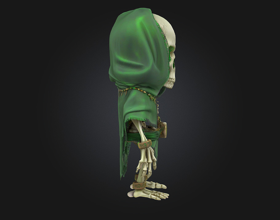 Chibi Witch Doctor Skeleton 3D print model_3