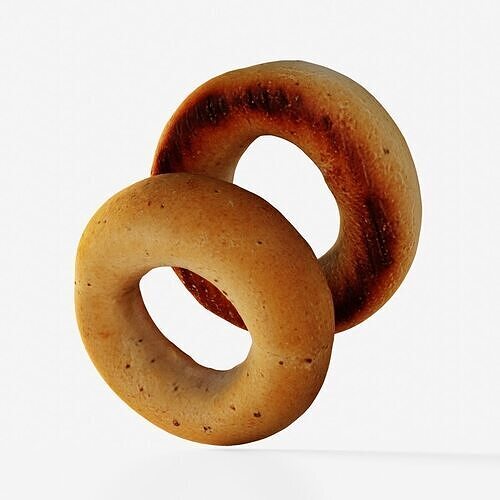 Photorealistic 3D scan of bagel Low-poly 3D model