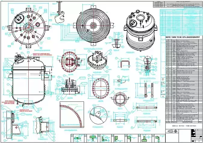 Pressure Vessel 5000L Drawing