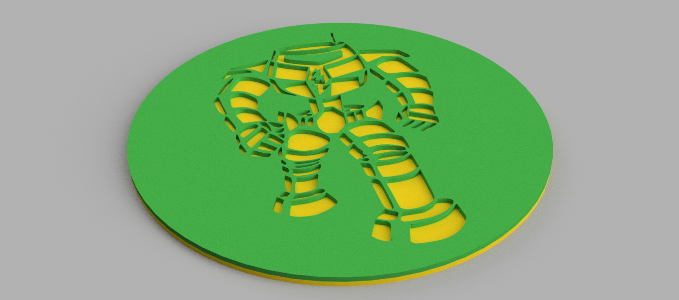 Robot Sheldon Cooper From Big Bang Theory Logo Coaster Free 3D print model_1