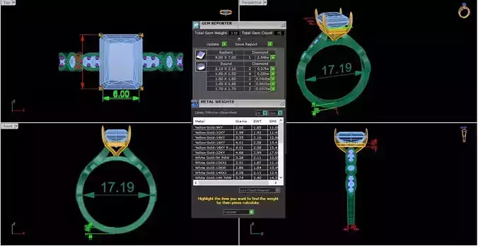 vintage setting with Radiant diamond ring for women