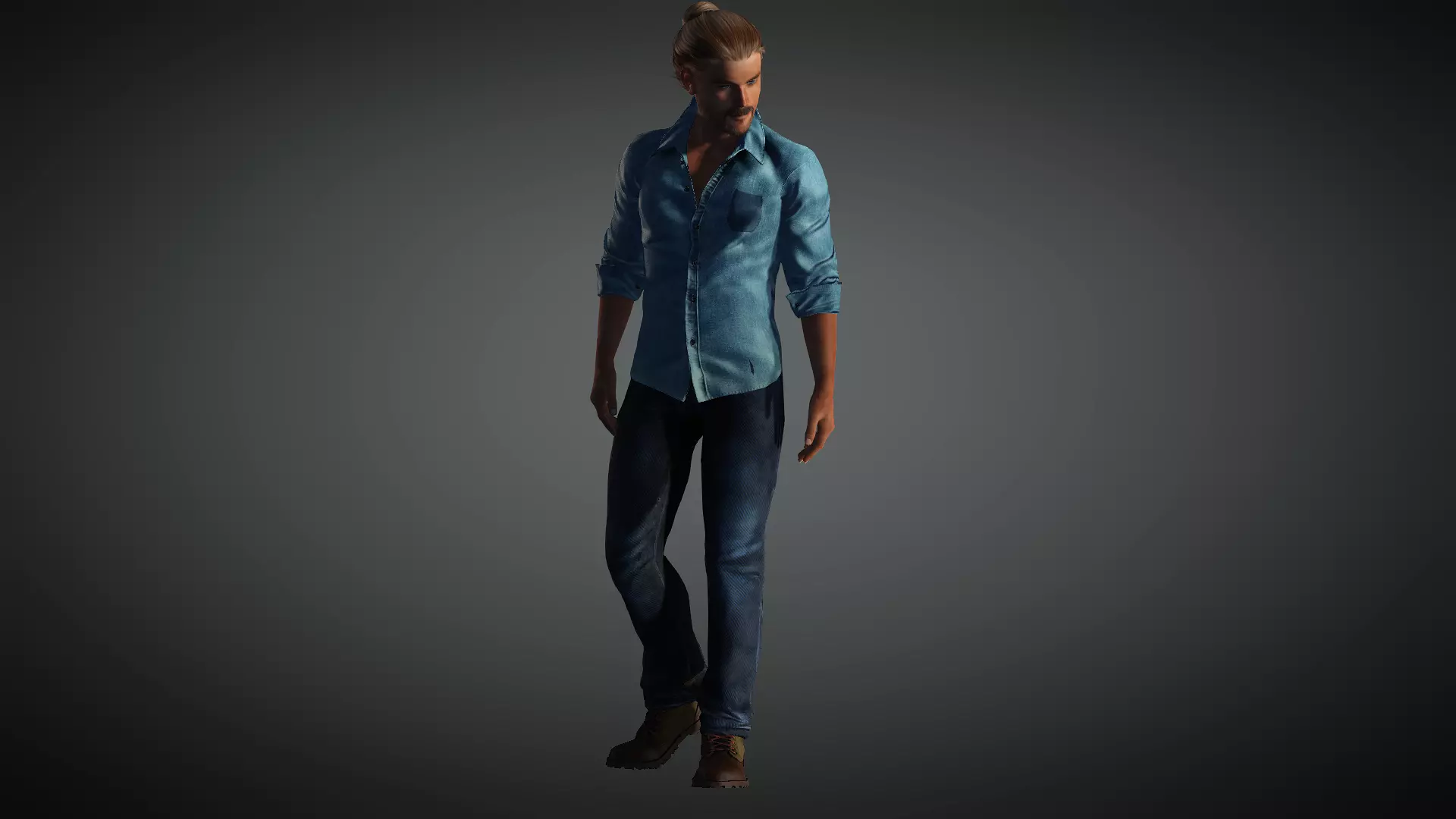 Realistic 3d character fully rigged game and animation ready Low-poly 3D model_0