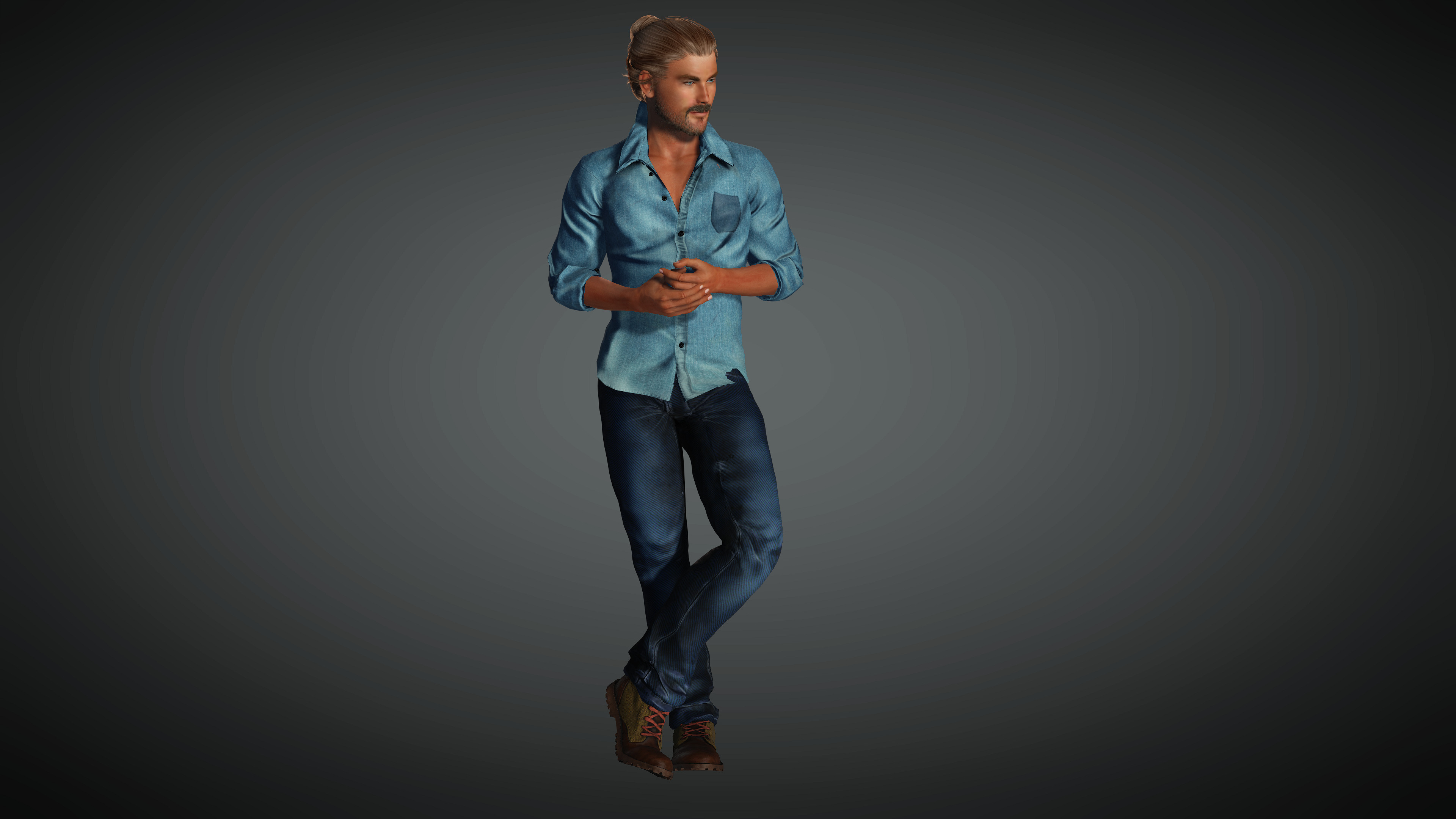 Realistic 3d character fully rigged game and animation ready Low-poly 3D model_2