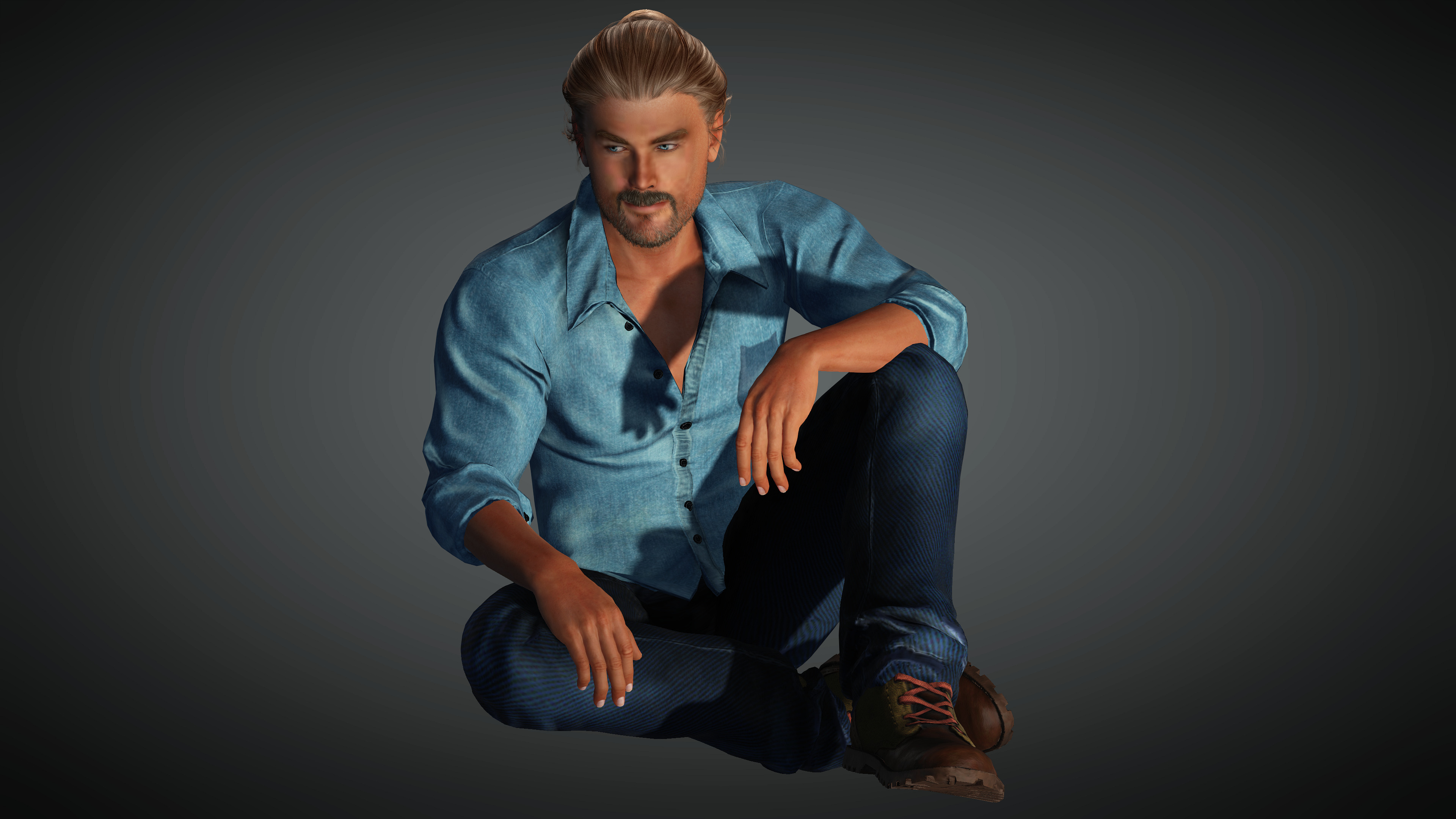 Realistic 3d character fully rigged game and animation ready Low-poly 3D model_4