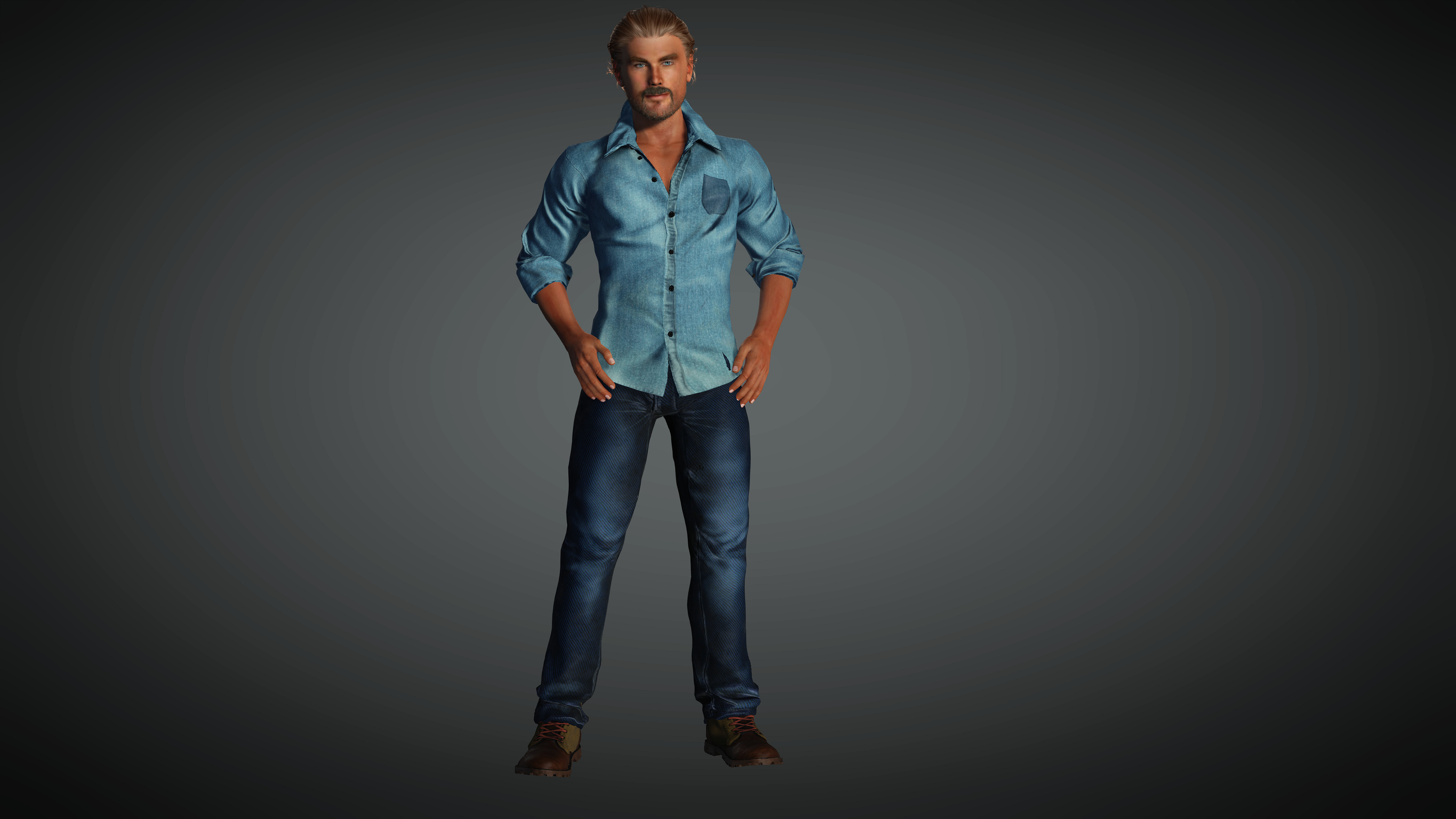 Realistic 3d character fully rigged game and animation ready Low-poly 3D model_1