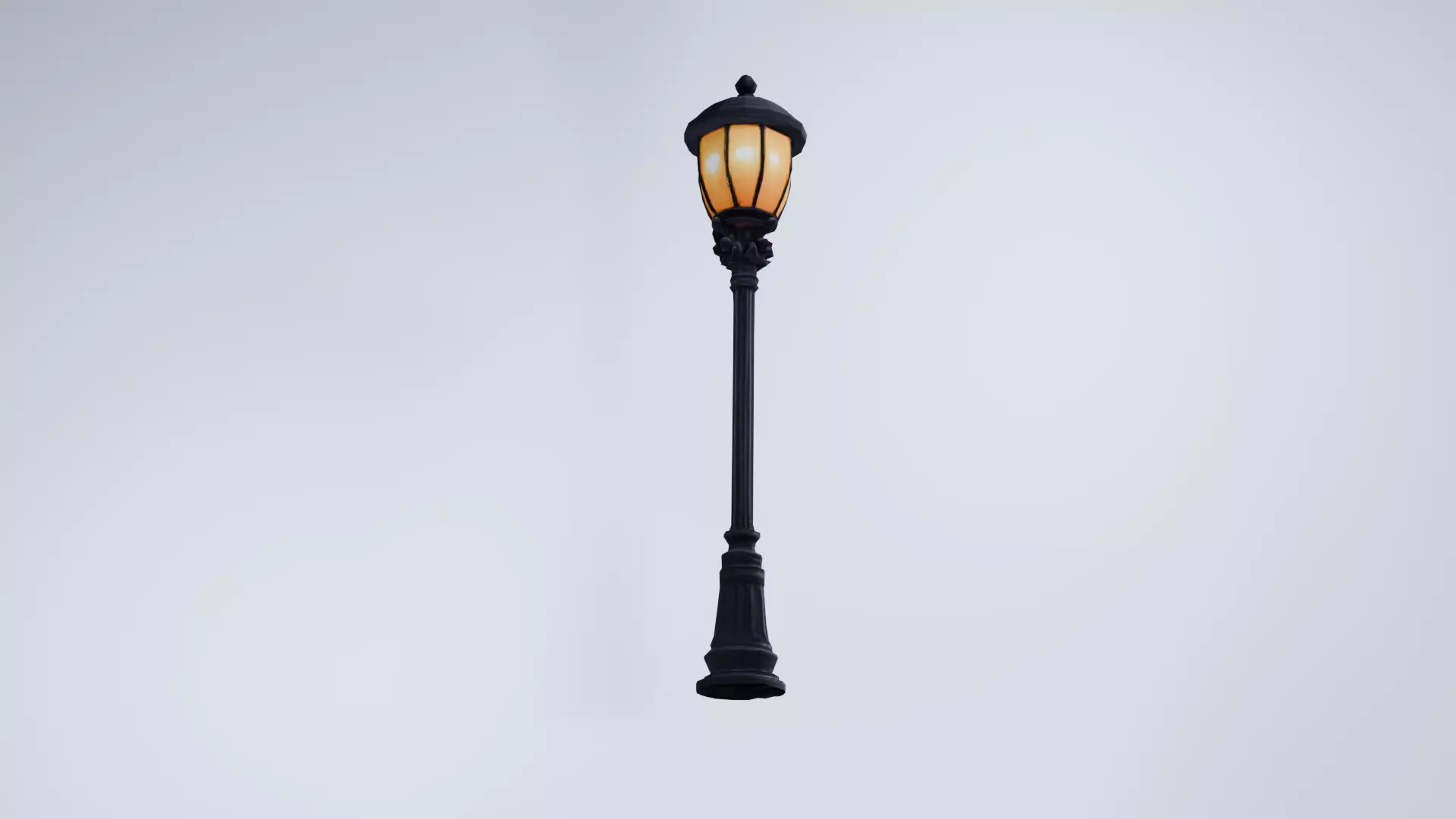 Stylized Streetlight - Low Poly Urban Scene Prop 3D model_0