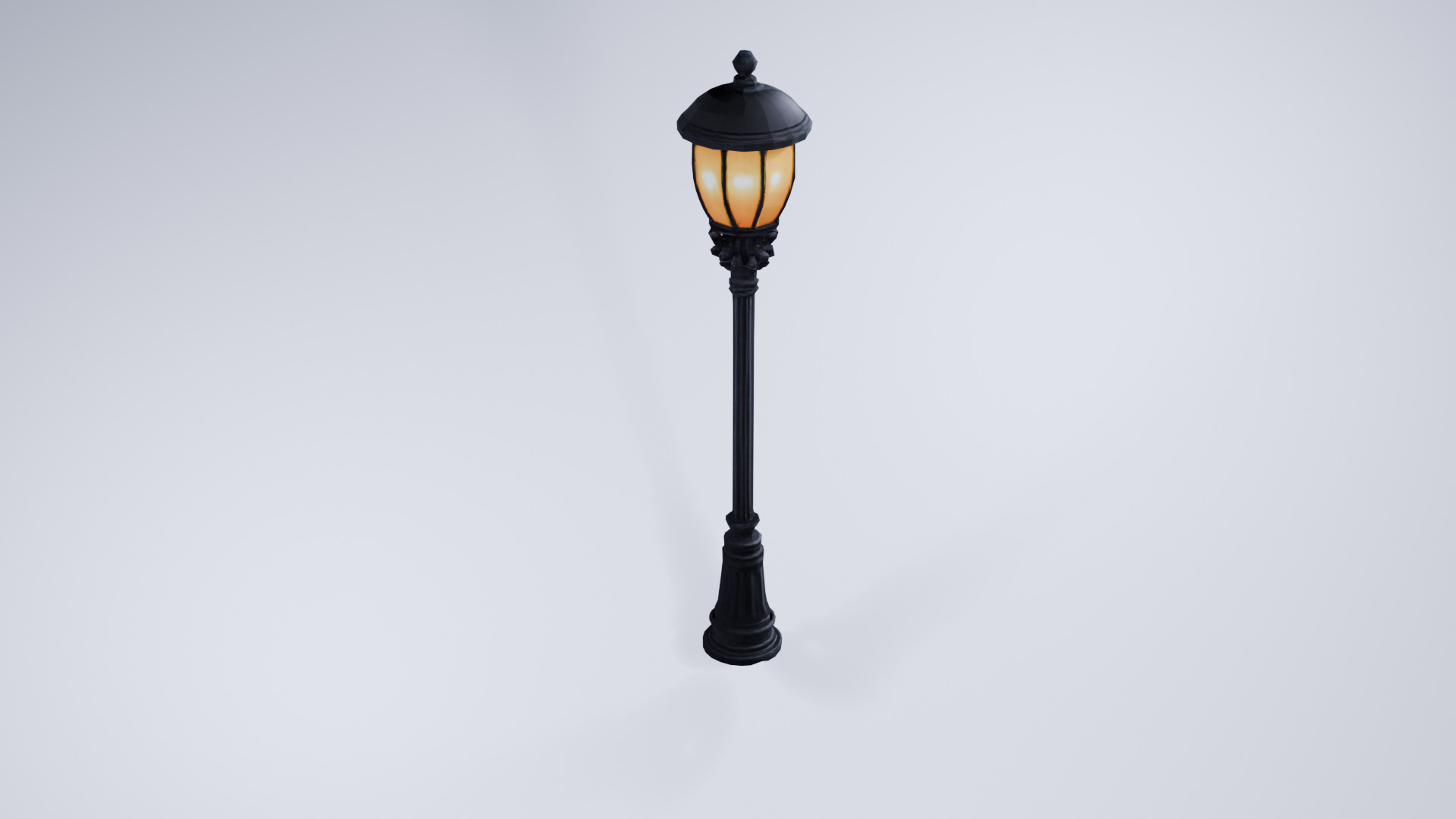Stylized Streetlight - Low Poly Urban Scene Prop 3D model_1