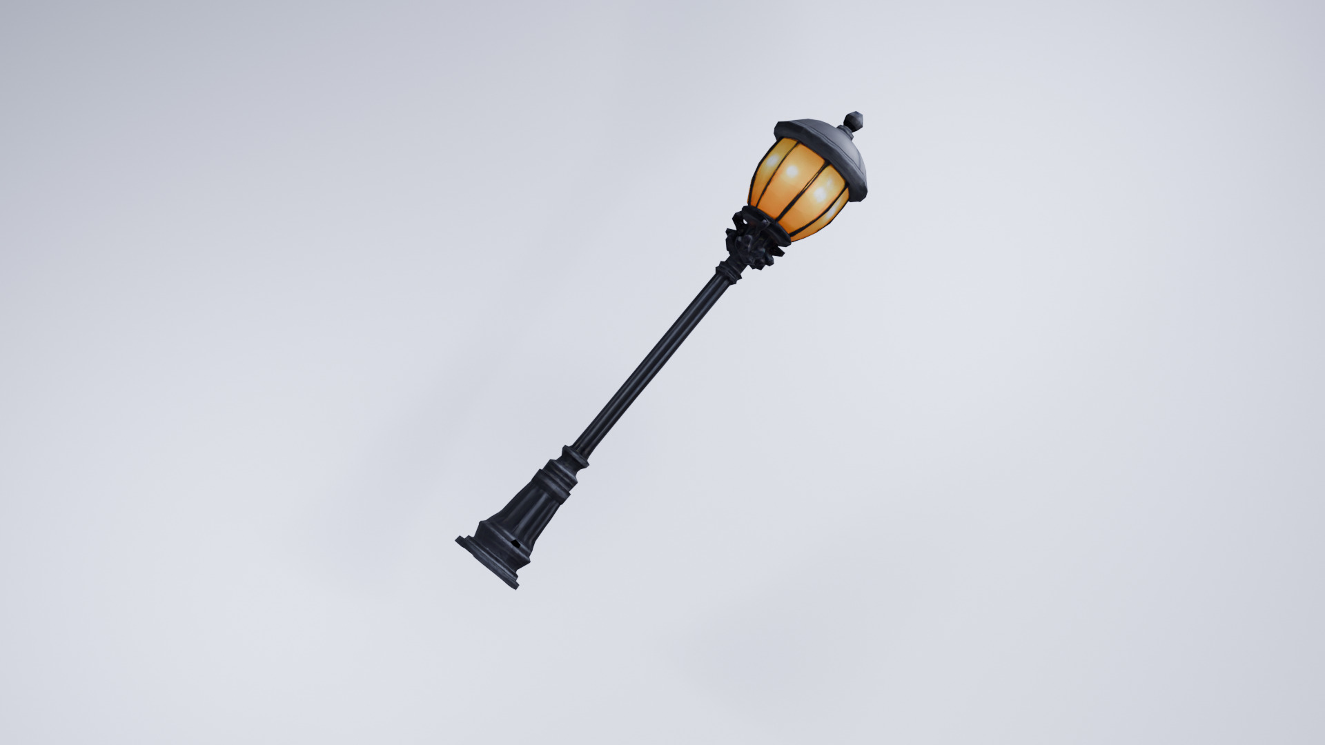 Stylized Streetlight - Low Poly Urban Scene Prop 3D model_2
