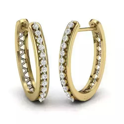 Printable 3D Jewelry design of Earrings with diamonds