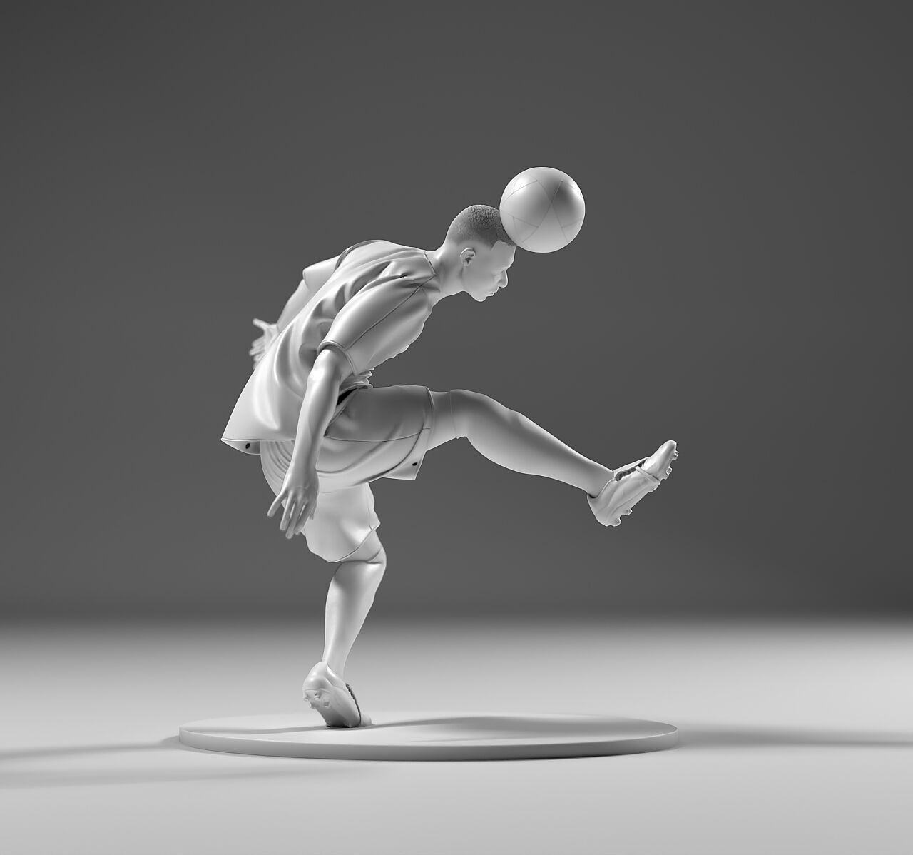 Footballer 05 HeadStrike 01 Stl 3D print model_6