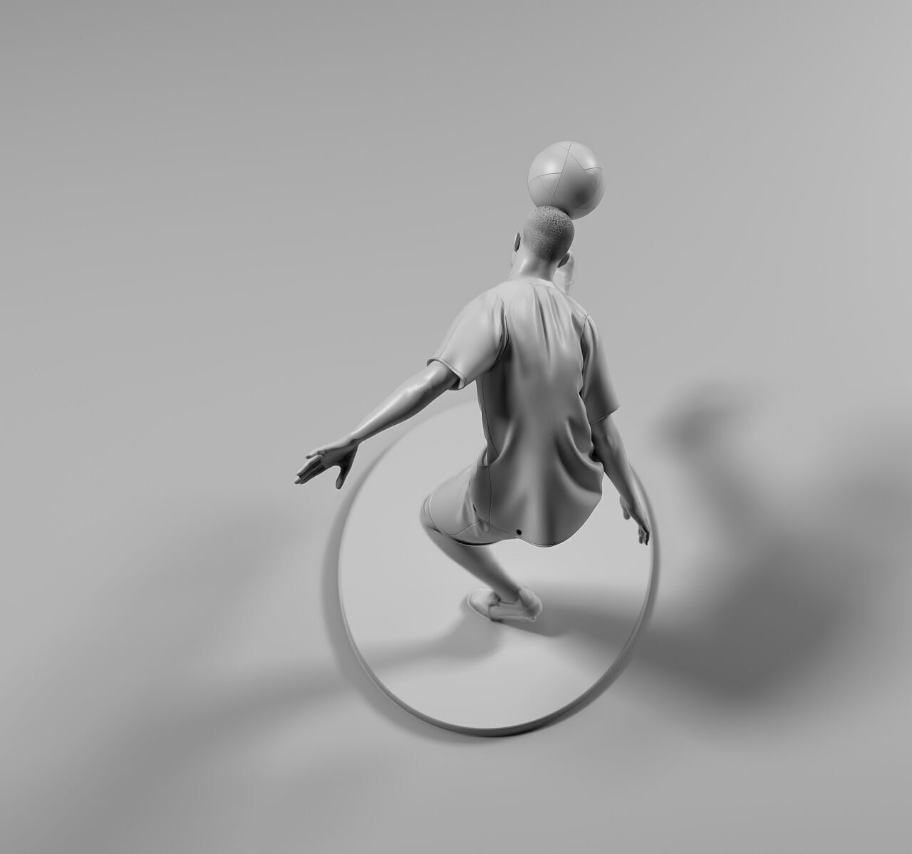 Footballer 05 HeadStrike 01 Stl 3D print model_9