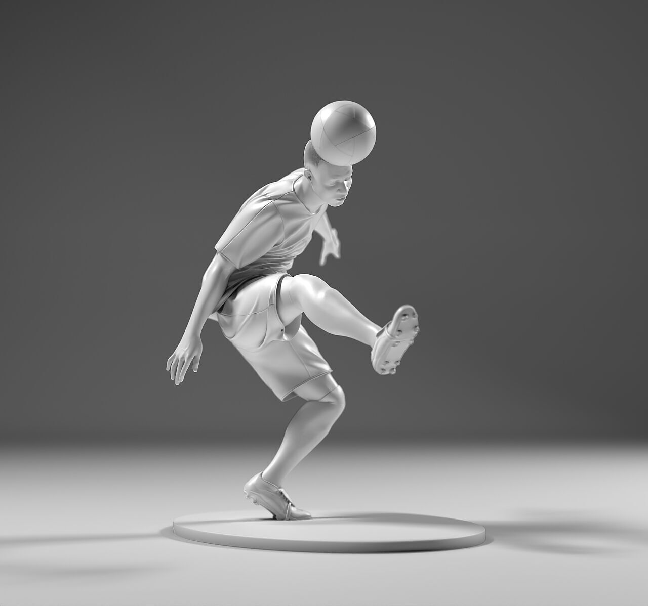 Footballer 05 HeadStrike 01 Stl 3D print model_1