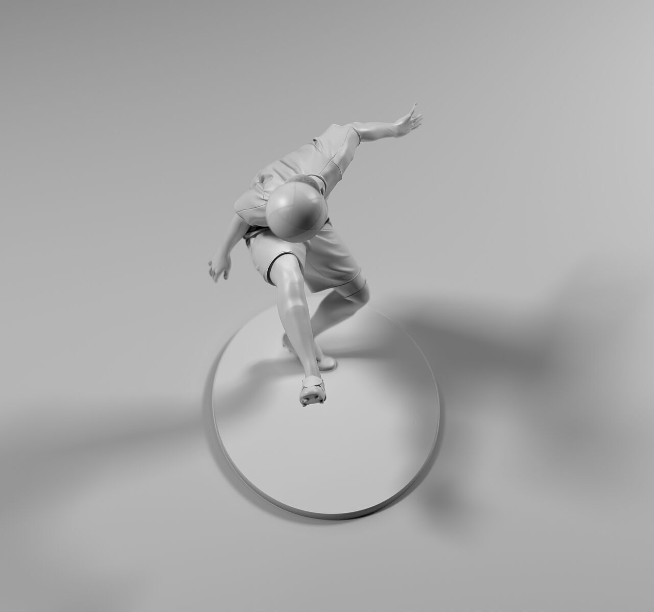 Footballer 05 HeadStrike 01 Stl 3D print model_7