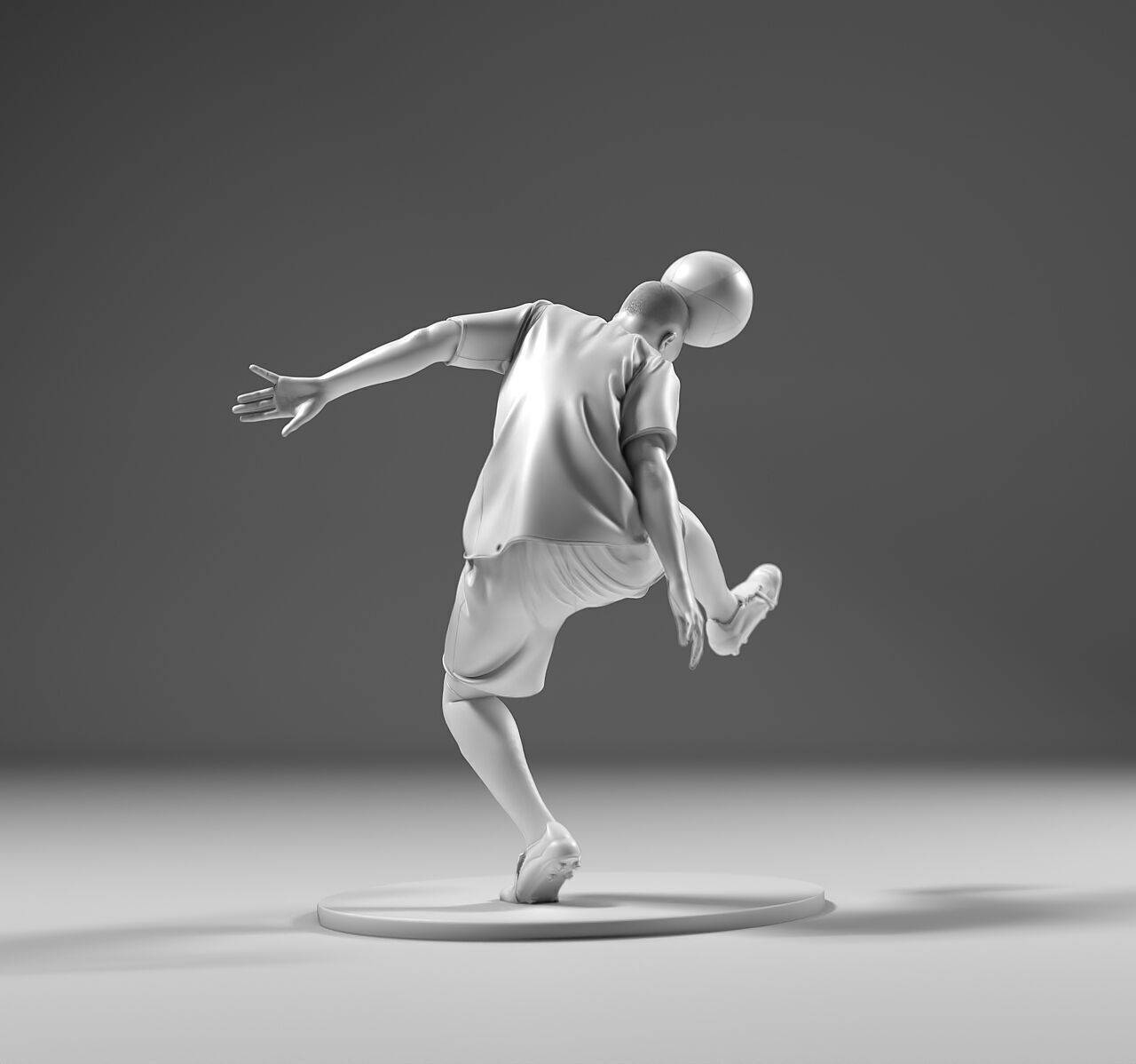 Footballer 05 HeadStrike 01 Stl 3D print model_5