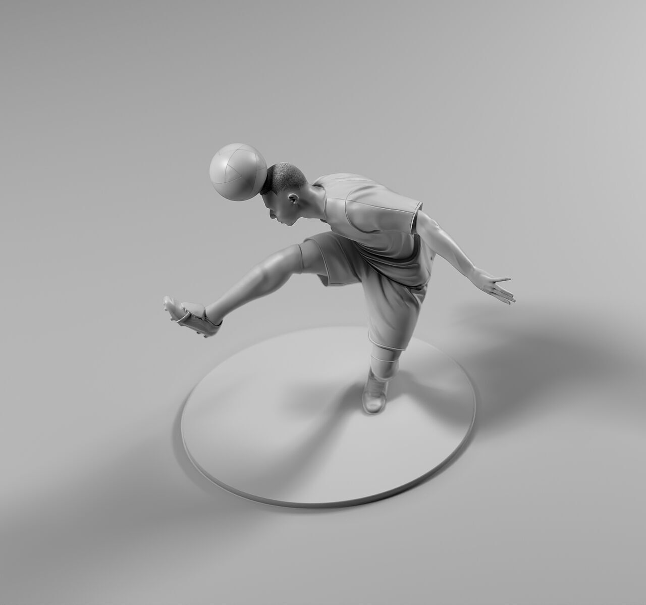 Footballer 05 HeadStrike 01 Stl 3D print model_8