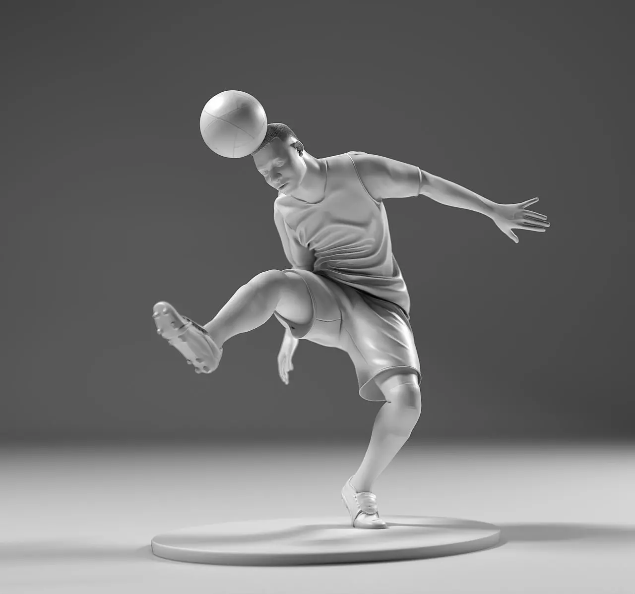 Footballer 05 HeadStrike 01 Stl 3D print model_0